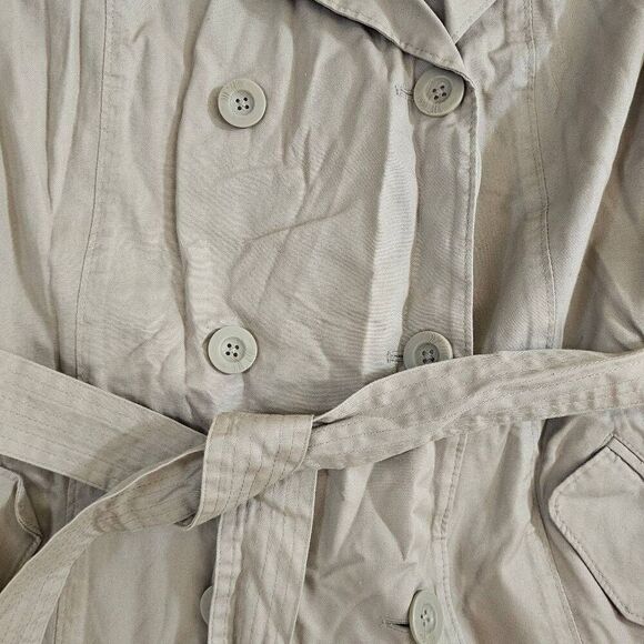 J Jill Trench Coat Lightweight Stretch Button Front Large - Picture 3 of 6